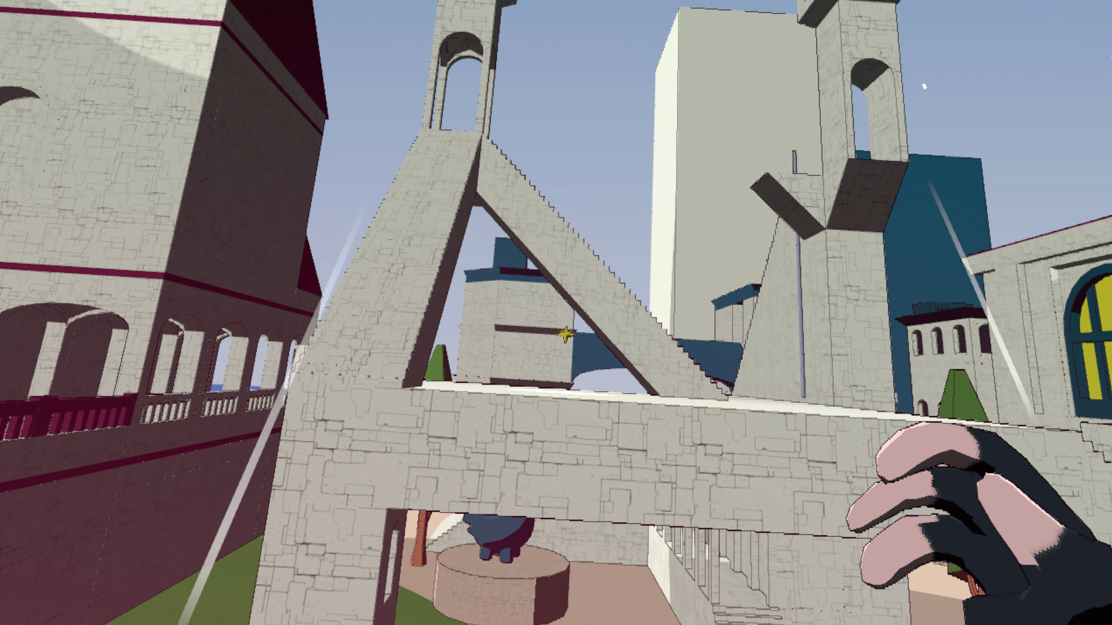 VR 1인칭 시점과 컨트롤러를 흔들거나 난간을 붙잡는 등, 행동 중심의 조작으로 몰입감을 느끼세요.