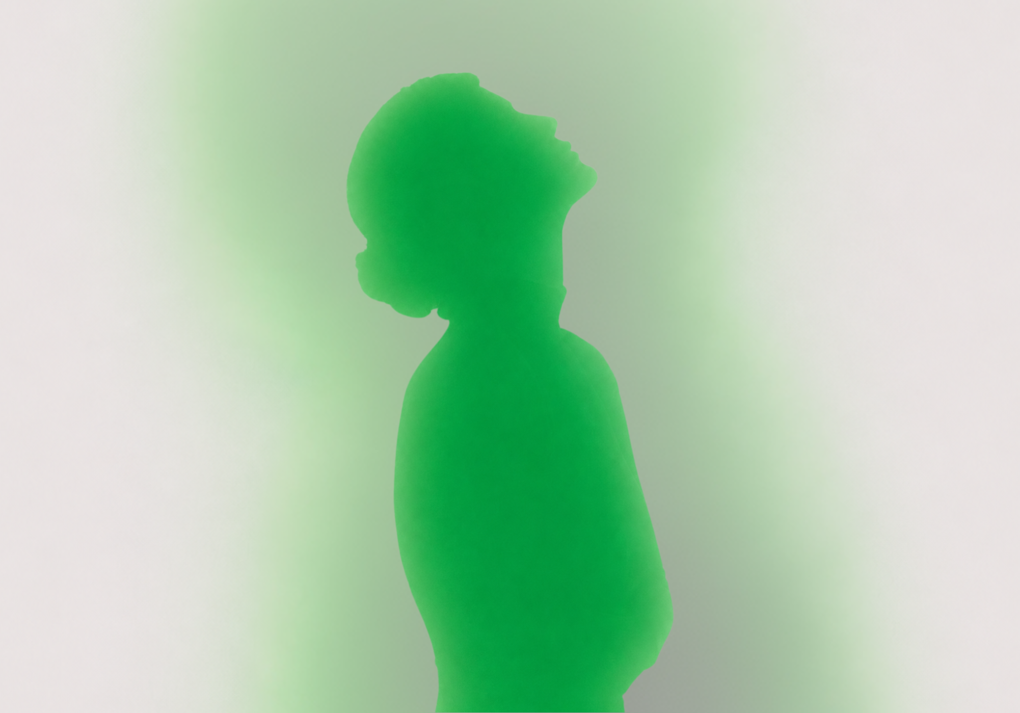 초록이 부드럽게 흐르며 안정과 균형의 감정을 형성하는 장면.